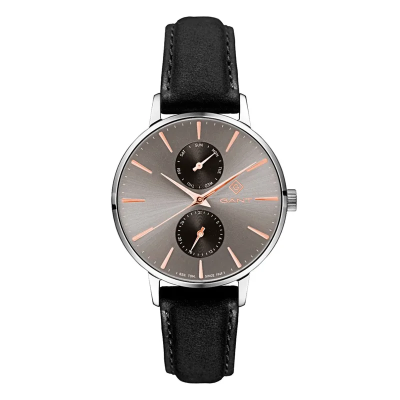 GANT Park Avenue Day-Date Black Leather Strap G128001