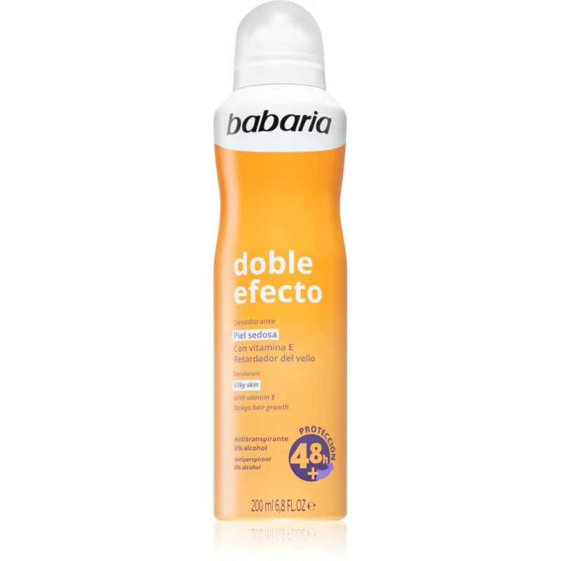 Babaria Deodorant Double Effect αντιιδρωτικό σε σπρέι για επιβράδυνση και ανάπτυξης της τρίχας 200 ml
