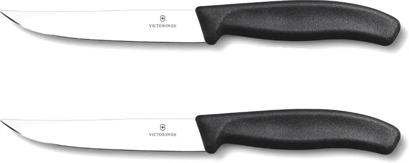 ΣΕΤ ΜΑΧΑΙΡΙ ΚΡΕΑΤΟΣ VICTORINOX ΑΝΟΞΕΙΔΩΤΟ ΑΤΣΑΛΙ ΜΑΥΡΟ (2ΤΜΧ)