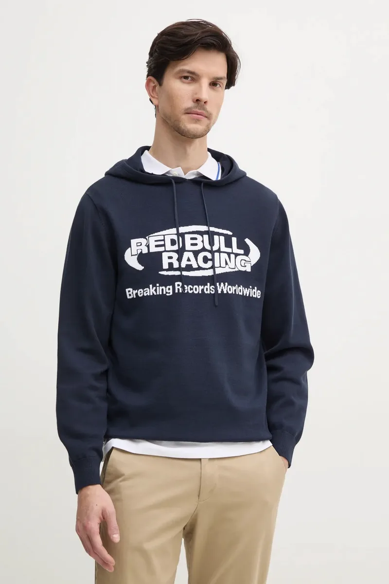 Βαμβακερό πουλόβερ Red Bull Racing x Pepe Jeans INTARSIA HOODY