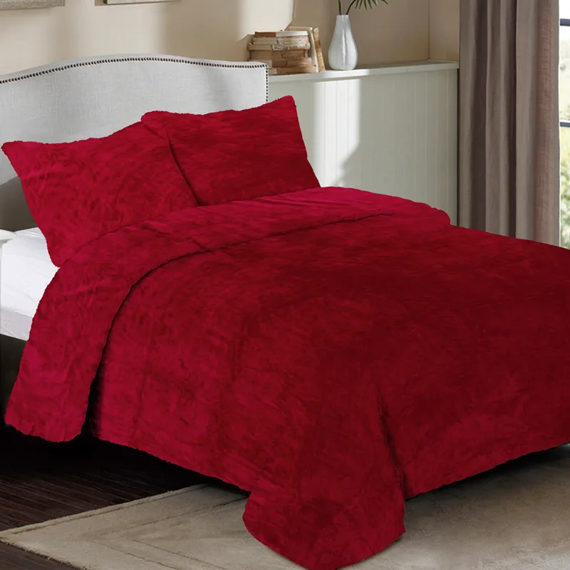 Κουβέρτα Fleece Υπέρδιπλη 220x240 Dimcol Coral Solid 04 Bordeaux