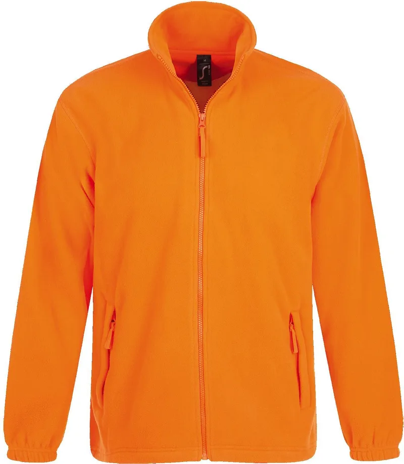 Ανδρική ζακέτα fleece North SOLS 55000 Neon Πορτοκαλί