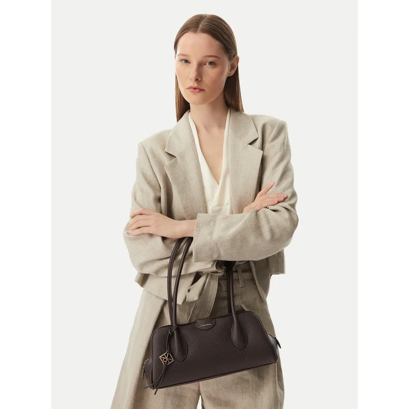 Τσάντα Calvin Klein Emblem Trio Pebble LV04F3743G Καφέ