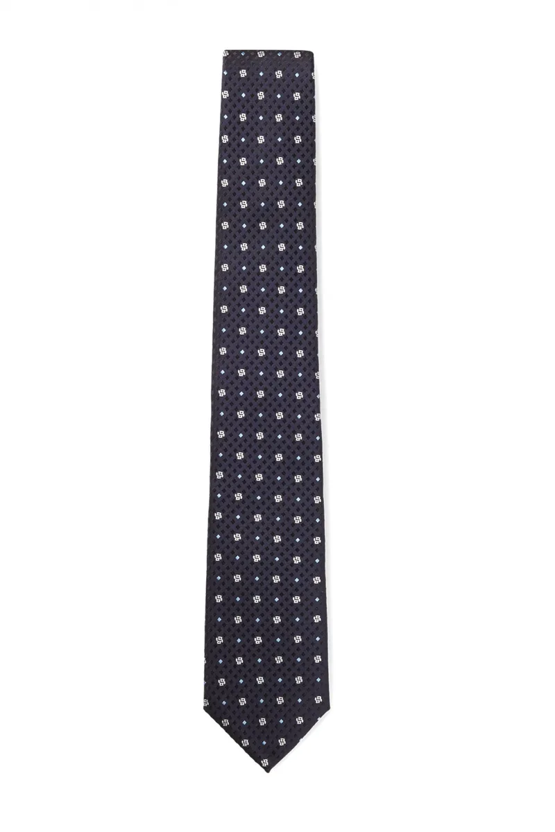 BOSS ΓΡΑΒΑΤΑ H-TIE 7.5 CM-222 ΜΙΚΡΟΣΧΕΔΙΟ ΣΚΟΥΡΟ ΜΠΛΕ