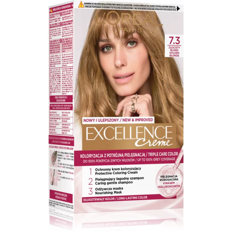 L’Oréal Paris Excellence Creme βαφή μαλλιών απόχρωση 7.3 Golden blonde 1 τμχ