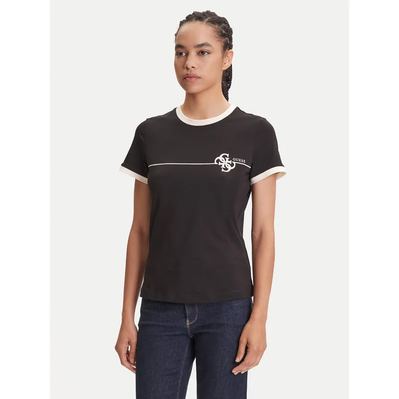 Guess T-Shirt V5YI01 J1314 Μαύρο Regular Fit
