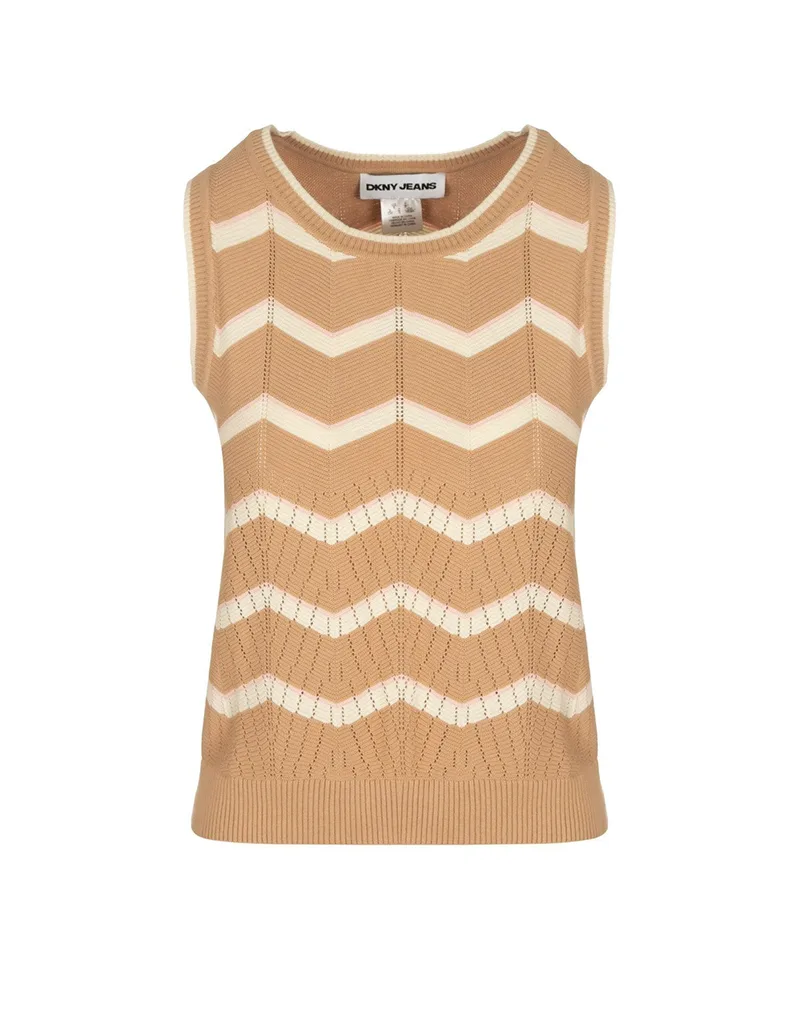 DKNY DJ6R0206 LOGO ΠΟΥΛΟΒΕΡ ΑΜΑΝΙΚΟ DKNY DJ6R0206-BVM Tan