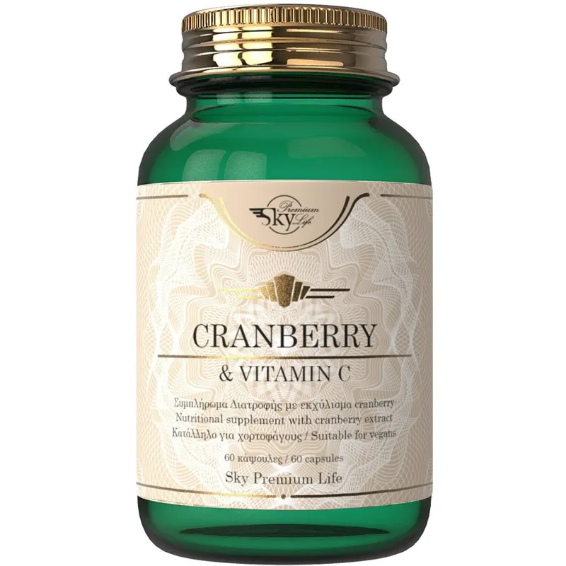 Sky Premium Life Cranberry & Vitamin C Συμπλήρωμα Διατροφής Εκχυλίσματος Cranberry & Βιταμίνης C για την Αντιμετώπιση Λοιμώξεων του Ουροποιητικού & Ενίσχυση του Ανοσοποιητικού 60caps
