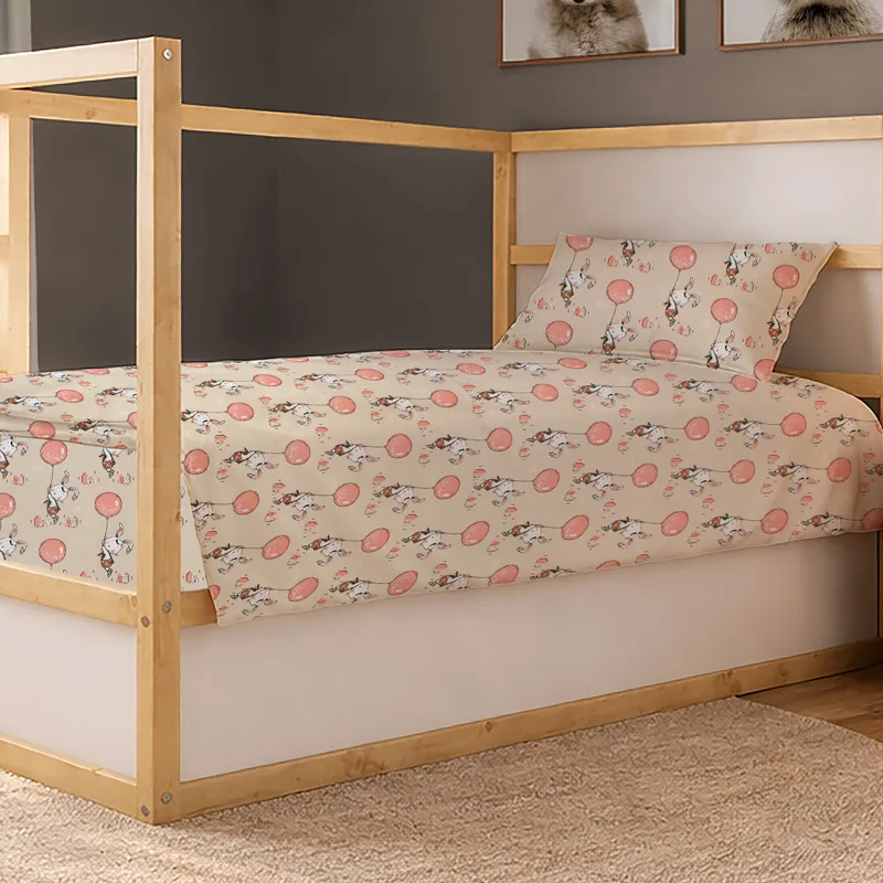 Σεντόνια Μονά Σετ Dimcol Floating Bunny 714 Salmon