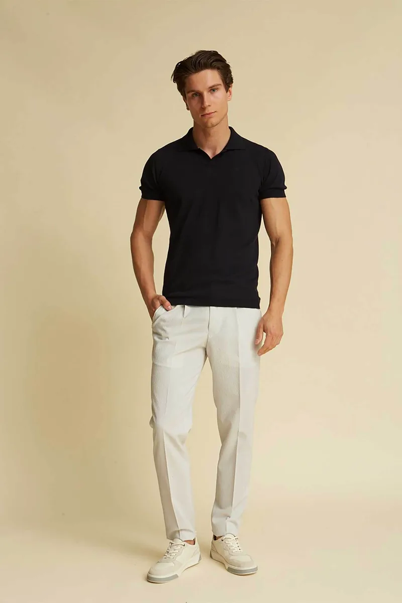 DORS ανδρικό παντελόνι chino με μικροσχέδιο - 2038035.C01 Λευκό