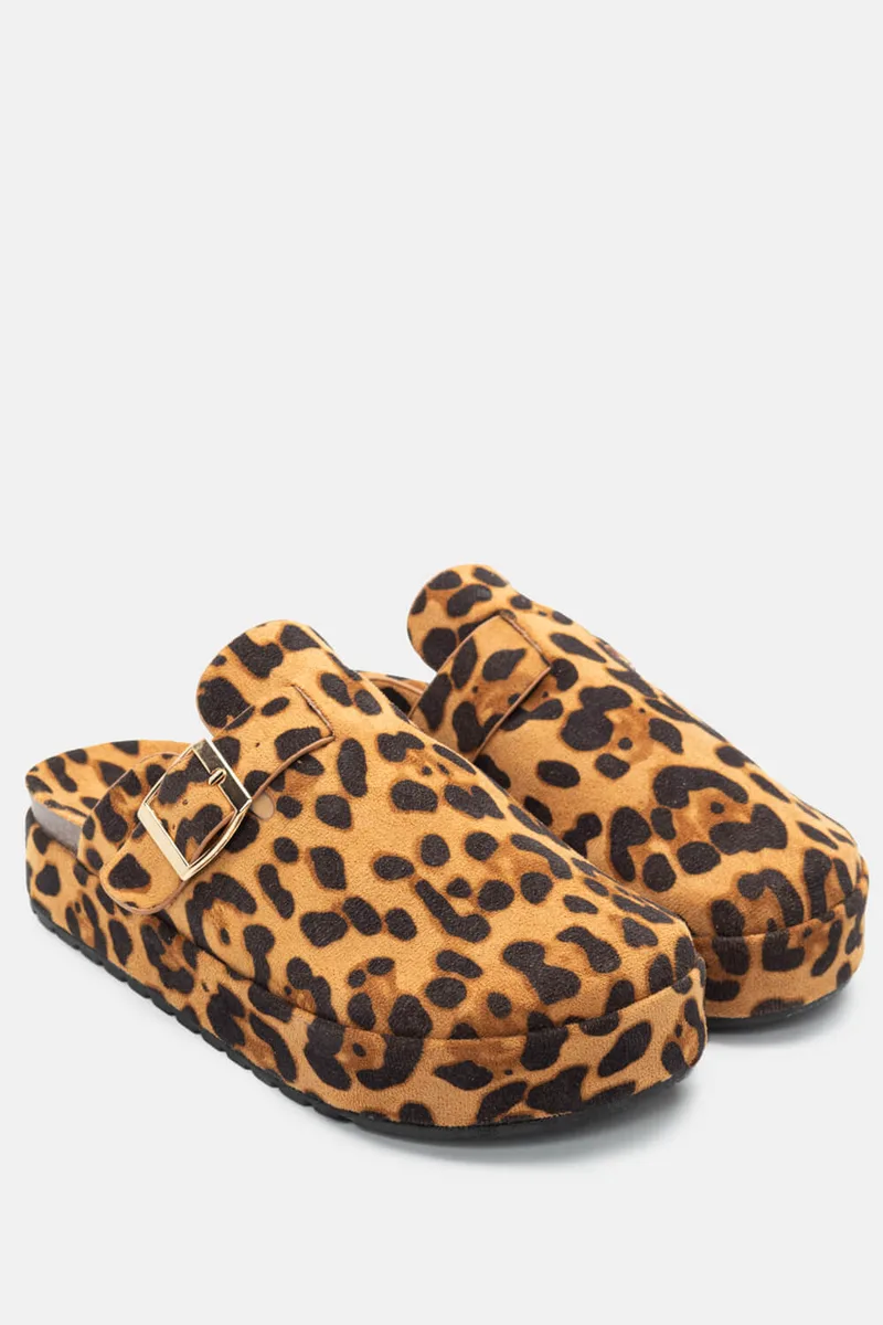 Clogs Σαμπό με Λουράκι - Animal Print