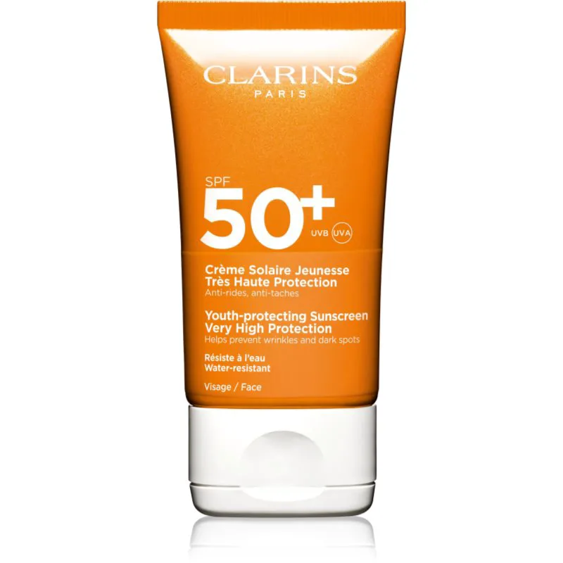 Clarins Sun Care Youth-Protecting Sunscreen αντηλιακή κρέμα προσώπου SPF 50+ 50 ml
