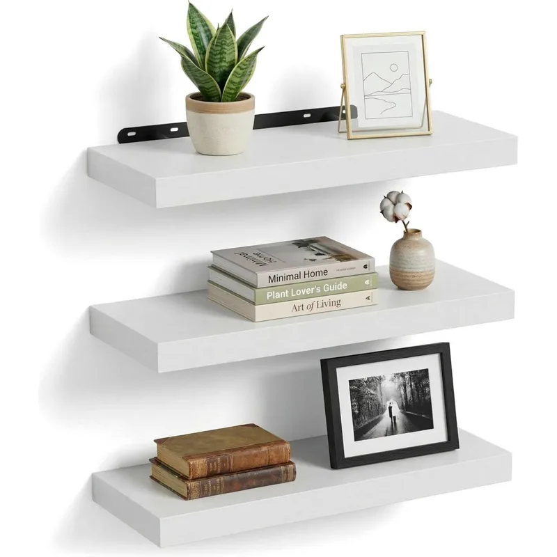Ράφια Τοίχου Relaxdays 3 x Wall Shelves για Διακοσμητικά / Βιβλία / Μπαχαρικά 3 Τεμάχια 50cm - White (10052695_8401)