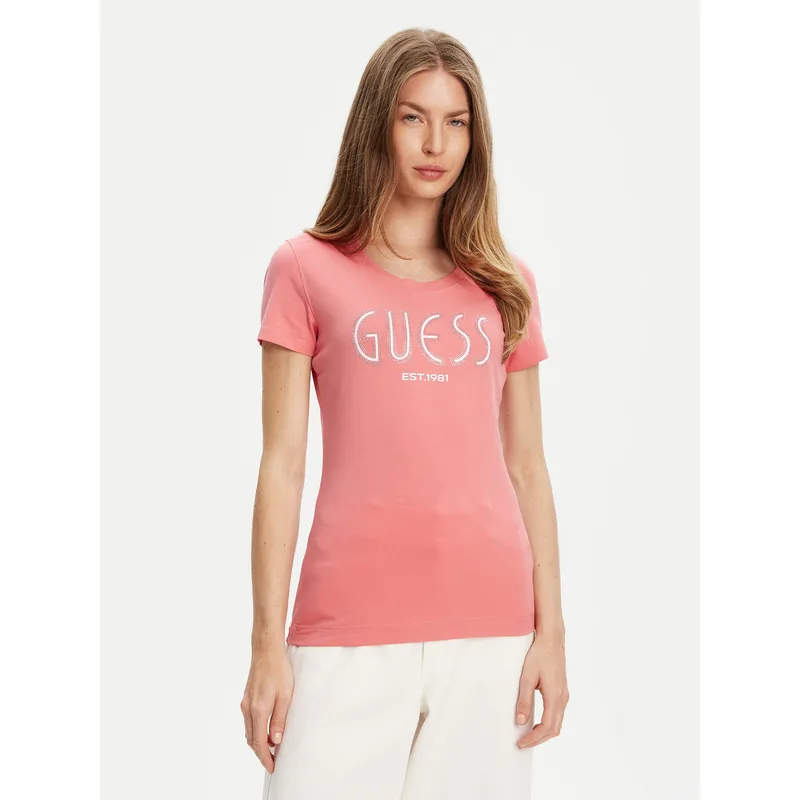 Guess T-Shirt W5YI05 J1314 Ροζ Regular Fit