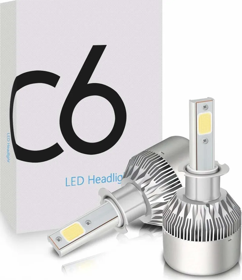 φώτα αυτοκινήτου led kit h3 36w 3800lm 6000κ – c6