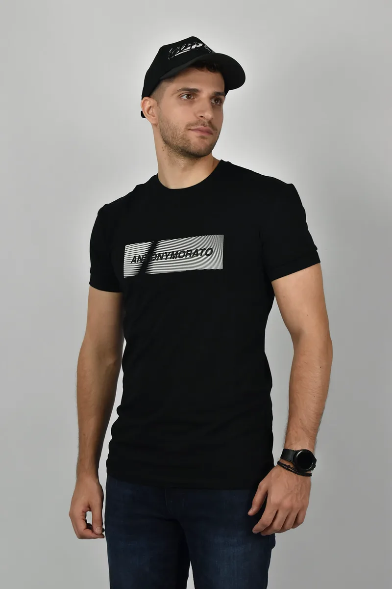 Antony Morato T-shirt Με Στάμπα - Μαύρο - MMKS02199-FA120001