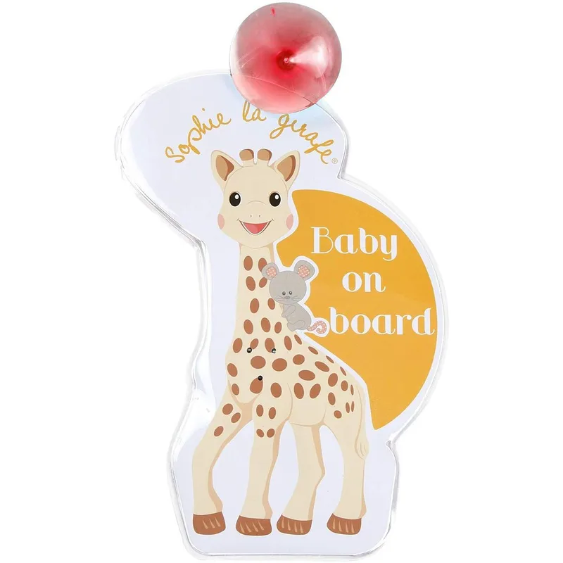 Sophie La Girafe Flash Baby on Board Κωδ 470213 Προειδοποιητικό Σήμα Αυτοκινήτου Baby On Board Καμηλοπάρδαλη 3m+, 1 Τεμάχιο