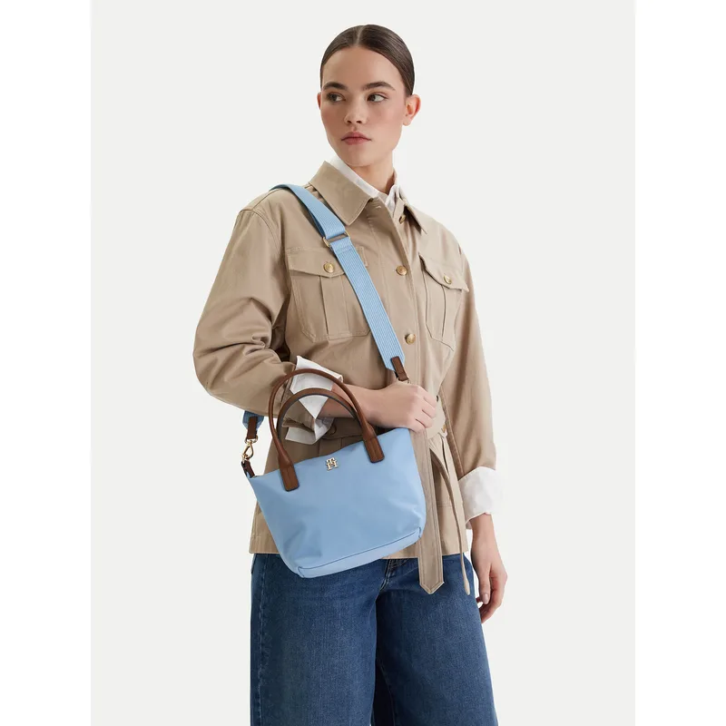 Τσάντα Tommy Hilfiger Popette Mini Tote AW0AW17709 Γαλάζιο