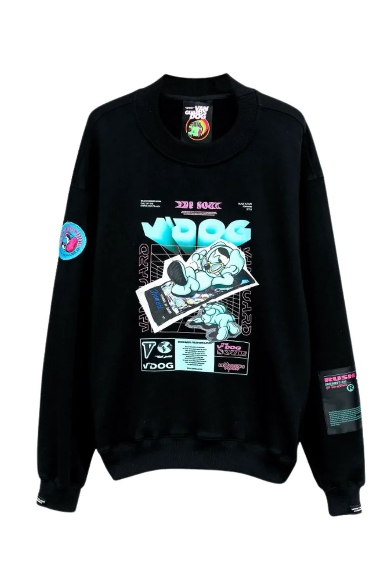 MOD WAVE MOVEMENT Unisex Φούτερ VD061060116 - ΜΑΥΡΟ-VD061060116-BLACK