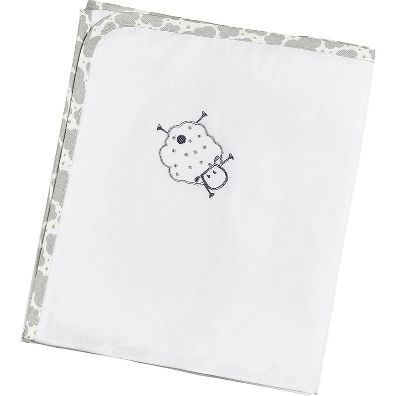 Πάνα Αγκαλιάς Χασέ 90x90 Κόσμος Μωρού Sheep Grey