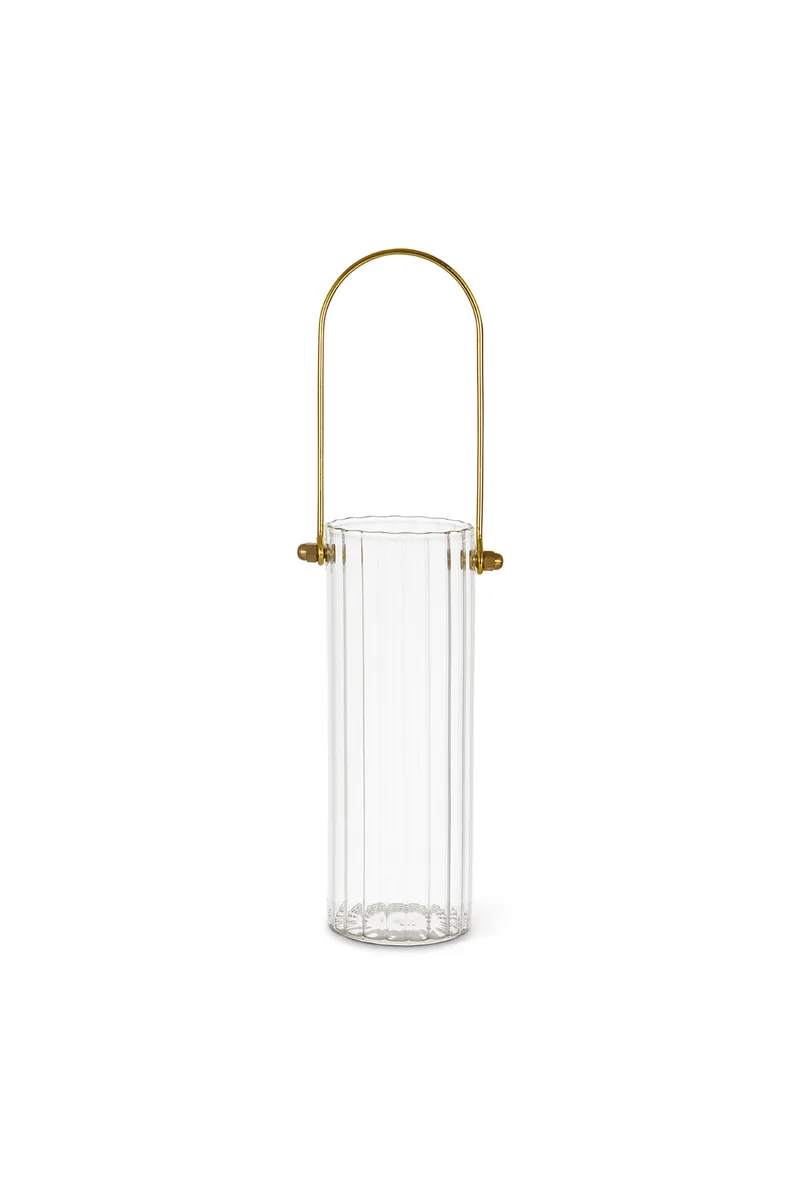 Coincasa διακοσμητικό βάζο με μεταλλική λαβή 30 cm - 007269492 Μπλε Αζούρ