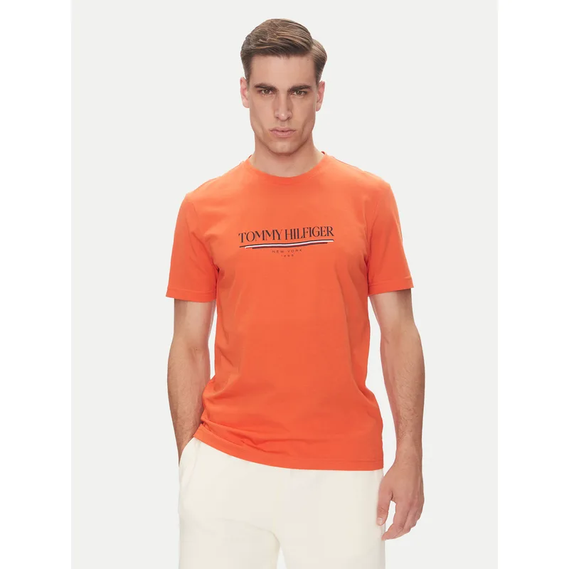 Tommy Hilfiger T-Shirt Brand Love MW0MW40324 Πορτοκαλί Regular Fit