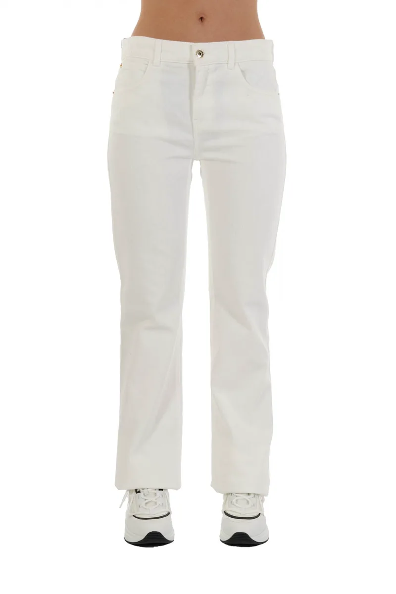EMPORIO ARMANI ΠΑΝΤΕΛΟΝΙ JEANS WOMAN 5 POCKET FLAIR REGULAR FIT ΛΕΥΚΟ