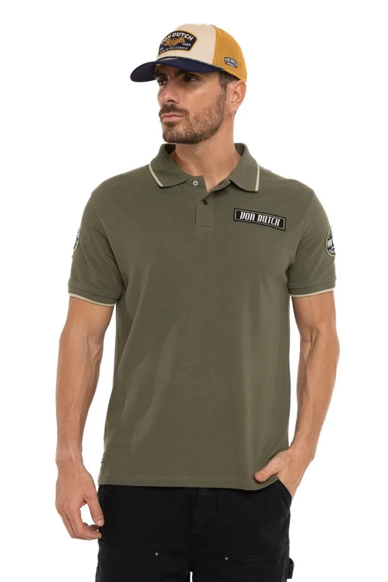 VON DUTCH Ανδρική Polo Μπλούζα - Khaki -VD/1/PO/MC29/K-KHAKI