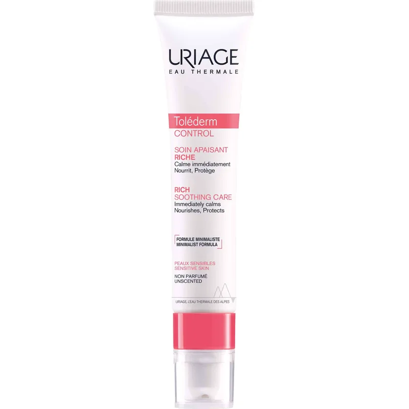 Uriage Tolederm Control Rich Soothing Care Καταπραϋντική Κρέμα Προσώπου Πλούσιας Υφής για Ευαίσθητα, Αλλεργικά & Δυσανεκτικά Δέρματα 40ml