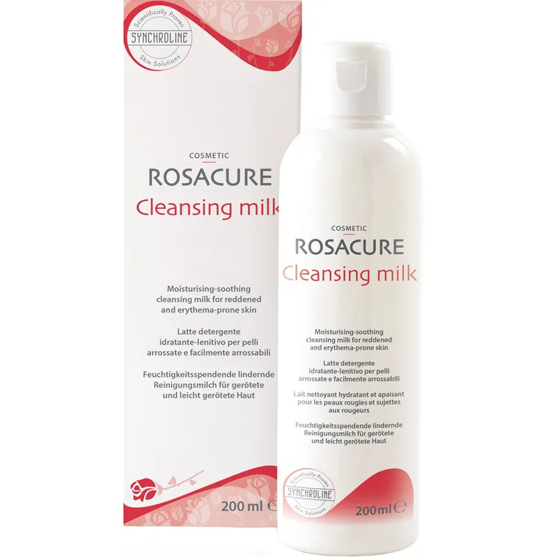 Synchroline Rosacure Cleansing Milk Ειδικό Γαλάκτωμα Καθαρισμού Προσώπου για Ευαίσθητες Επιδερμίδες με Τάση Ερυθήματος 200ml