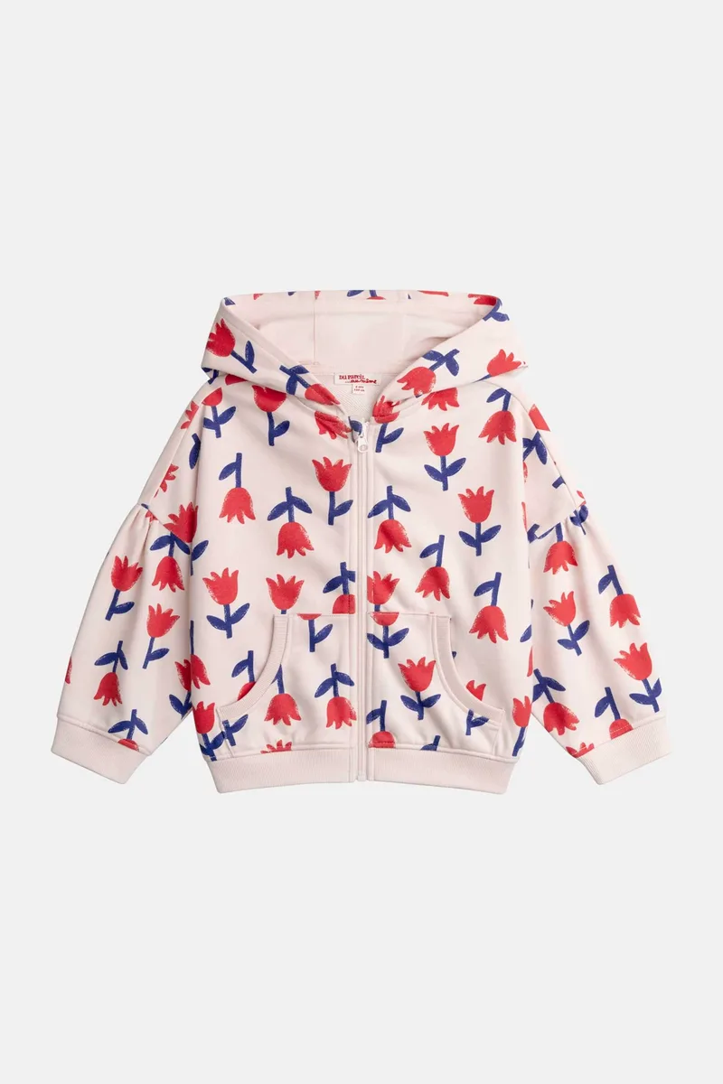 DPAM παιδική ζακέτα φούτερ για κορίτσια "Baby Tulips" - 370253 Ροζ Ανοιχτό