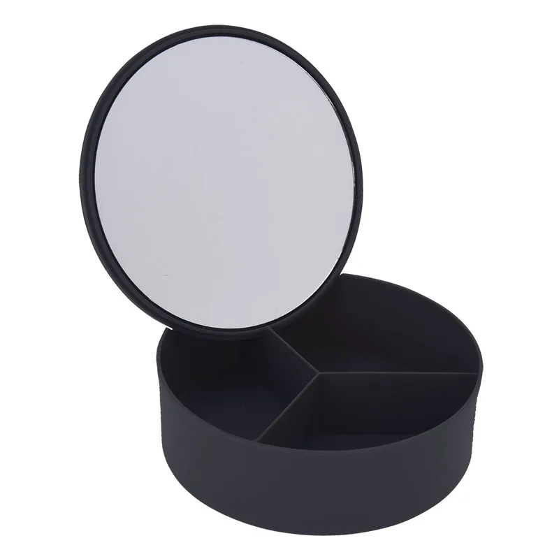 Κουτί Αποθήκευσης PP Με Καθρέπτη Φ15x5,5εκ. Black-3C MRShome 0060001 (Υλικό: Πλαστικό, Χρώμα: Μαύρο) - MRS HOME - sl-DF-0060001