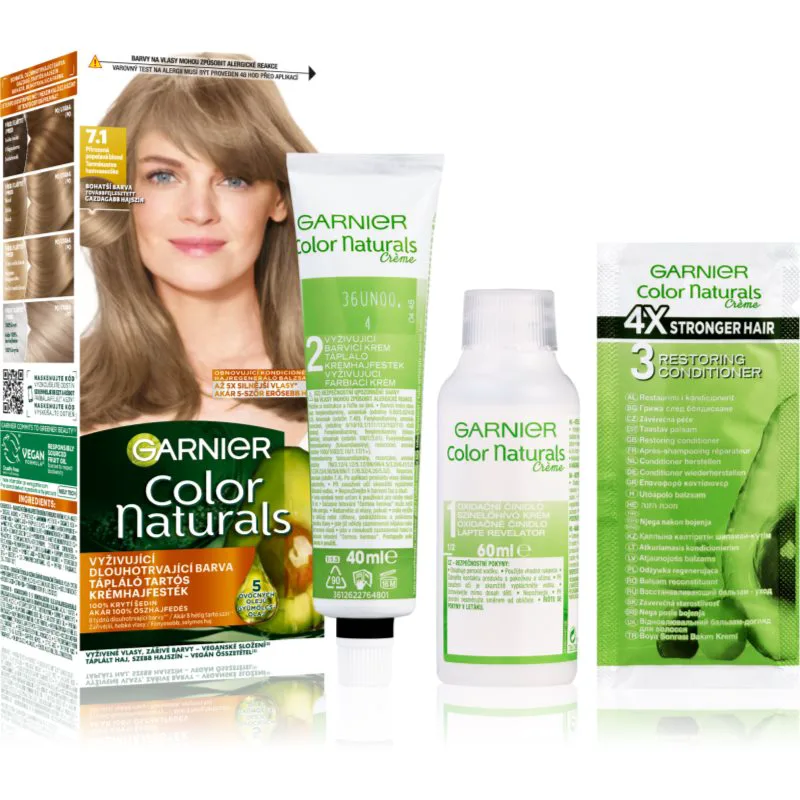 Garnier Color Naturals Creme βαφή μαλλιών απόχρωση 7.1 Natural Ash Blonde 1 τμχ