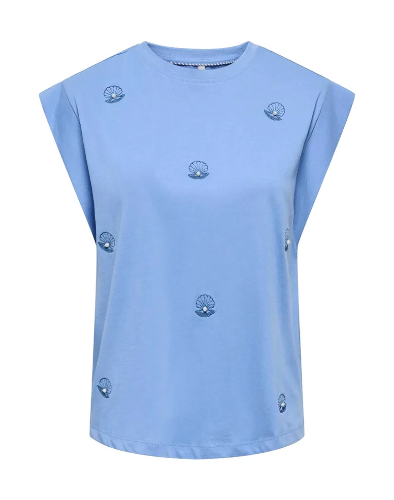 ONLY ONLSHELINA S/S TOP BOX JRS 15374720-Cornflower BlueMusselpearl Blue