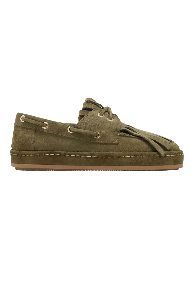 Haralas γυναικεία suede μοκασίνια - 2759 Λαδί