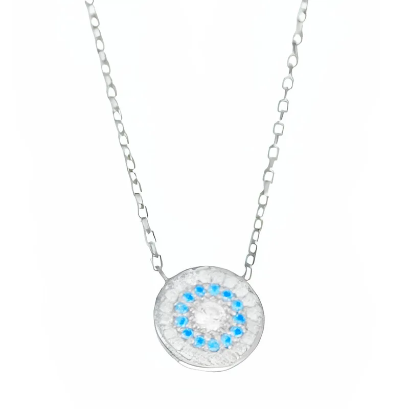 Κολιέ Γυναικείο Ασήμι 42-45cm με topaz-άσπρα zircon Gatsa ΚΛ0307