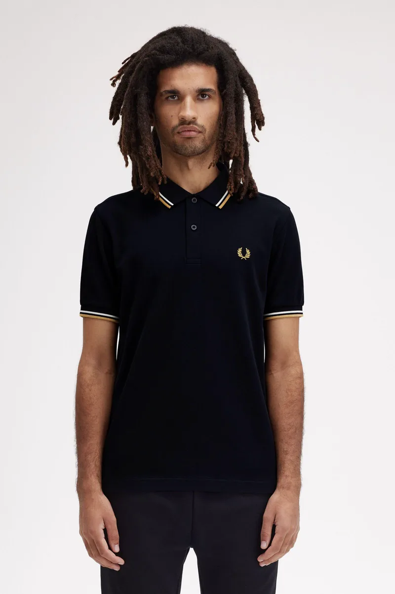 Fred Perry Ανδρική Μπλούζα Twin Tipped Polo M3600-W53 Μπλε