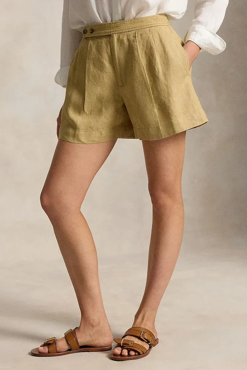 Polo Ralph Lauren σορτς γυναικεία λινά DELAVE LINEN-WVN-SHORTS