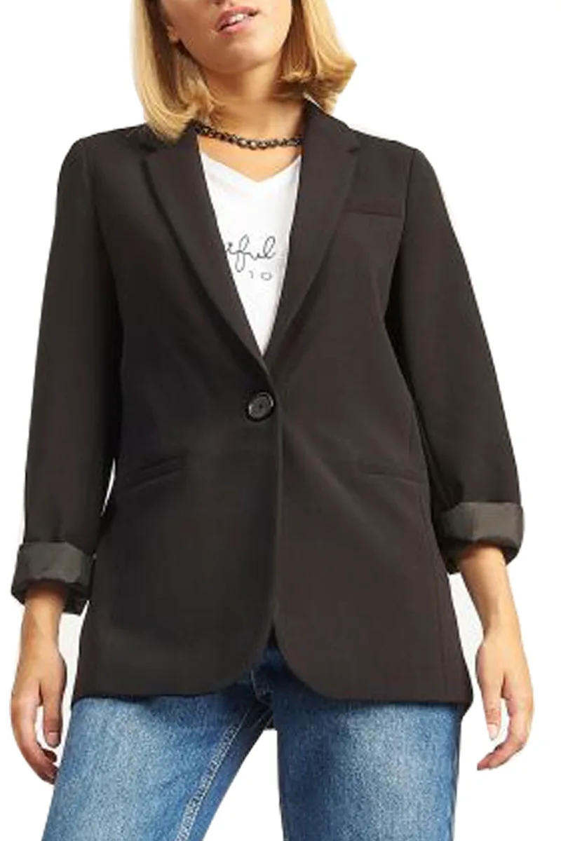 Σακάκι Attrattivo Με Διακοσμητικές Τσέπες 92486621-BLACK Γυναικείο