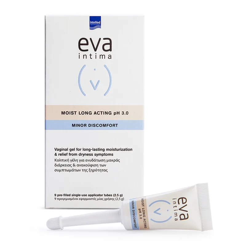 Eva Intima Moist Log Acting pH 3.0 Υγραντική Κολπική Γέλη 9 Κολπικοί Εφαρμοστές 2,5g
