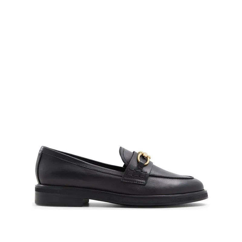 Μαύρο δερμάτινο loafer BISSOM