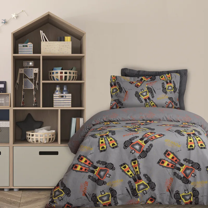 Σετ Παιδικά Σεντόνια Μονά 3 Τεμαχίων Das Kids 4974 Grey 170x260