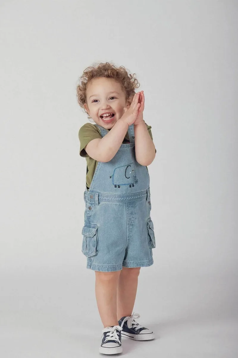 DPAM βρεφική denim σαλοπέτα για αγόρια "Elephant" - 377231 Denim Blue