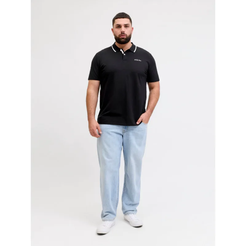 Polo πικέ "Blaze" της Jack & Jones,σε plus fit γραμμή - Black