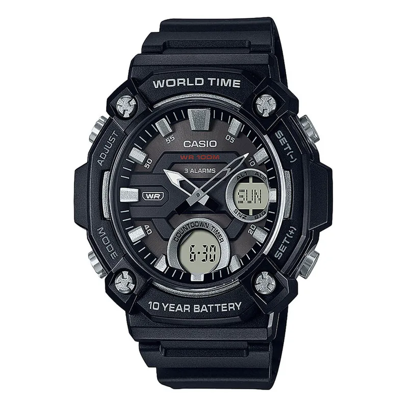 CASIO Standard Black Rubber Strap AEQ-120W-1AVEF