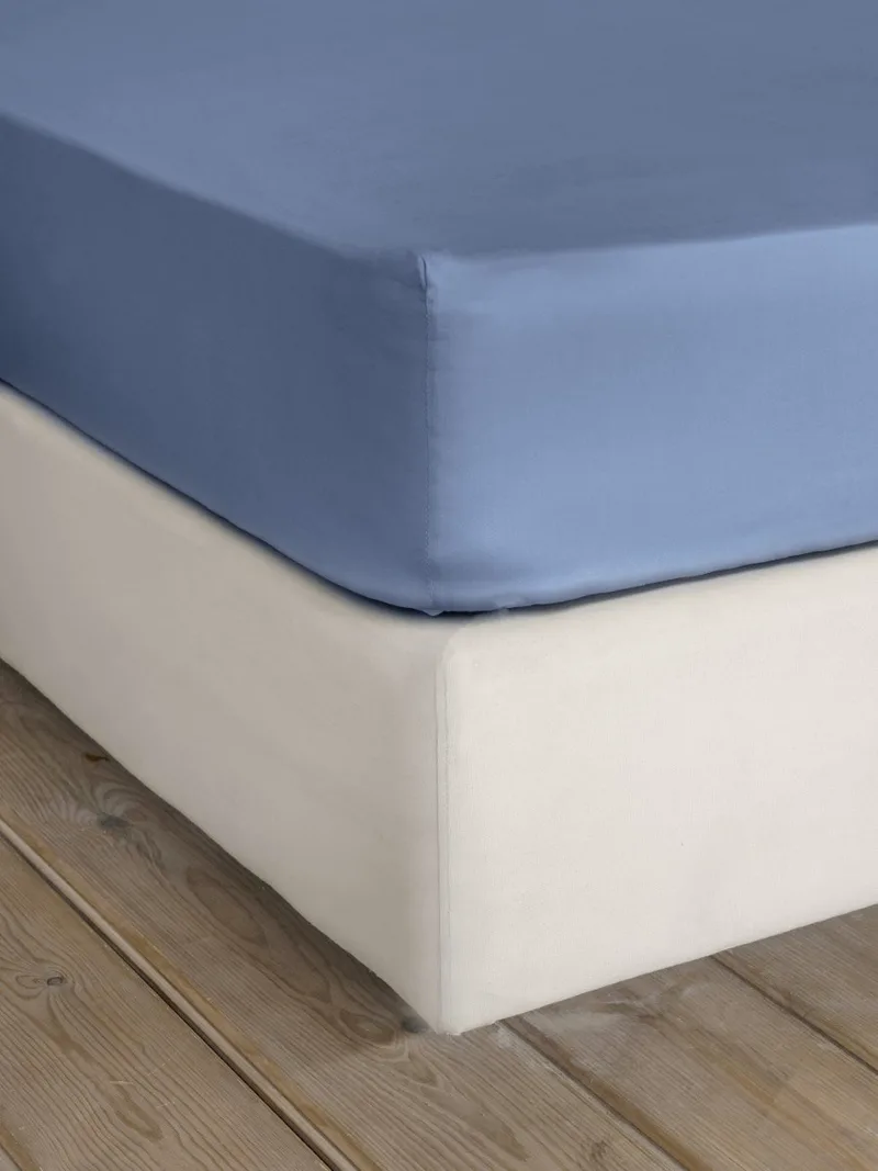 Σεντόνι Μονό με Λάστιχο Nima Superior Satin Shadow Blue 100x200+34