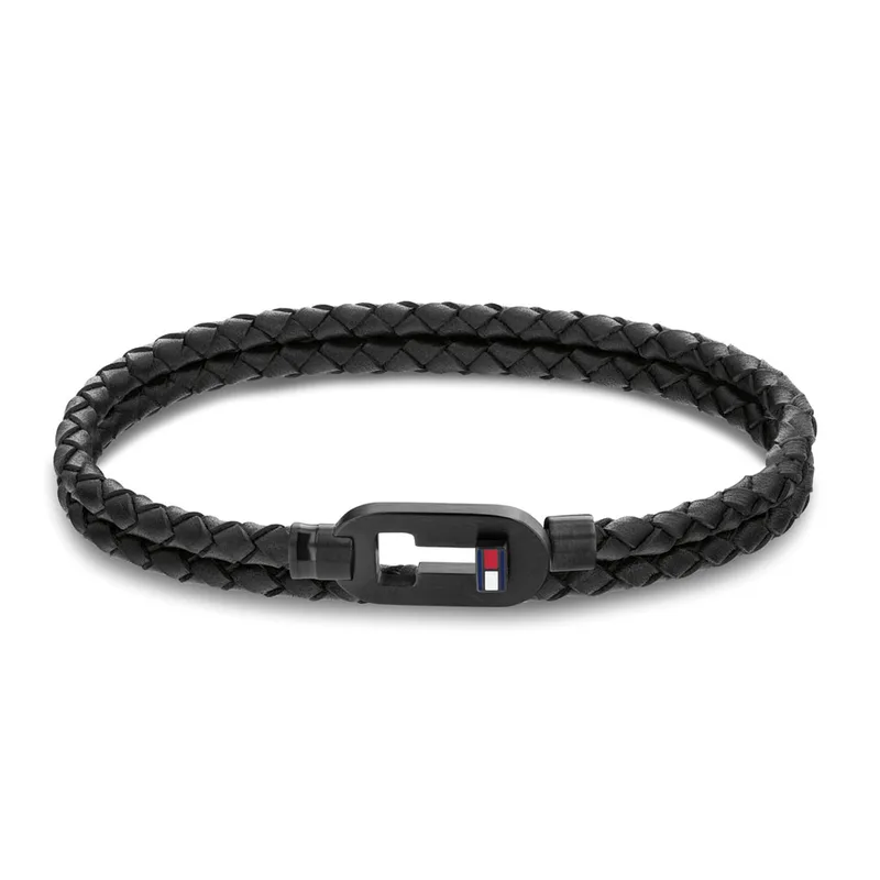 TOMMY HILFIGER Aνδρικό Βραχιόλι με Μαύρο Δέρμα 2790386