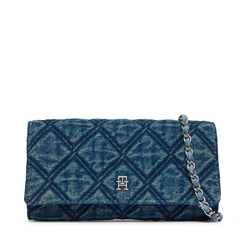 Τσάντα Tommy Hilfiger Th Feminine Wallet Chain Denim AW0AW18903 Μπλε