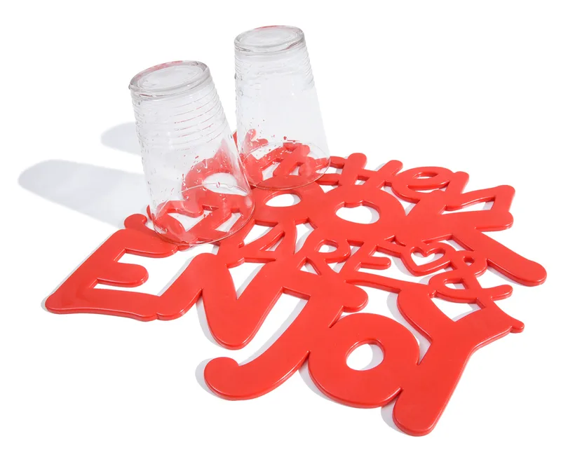 Χαλάκι Νεροχύτη (32x29.5) Rainbow Letters 06017 Κόκκινο