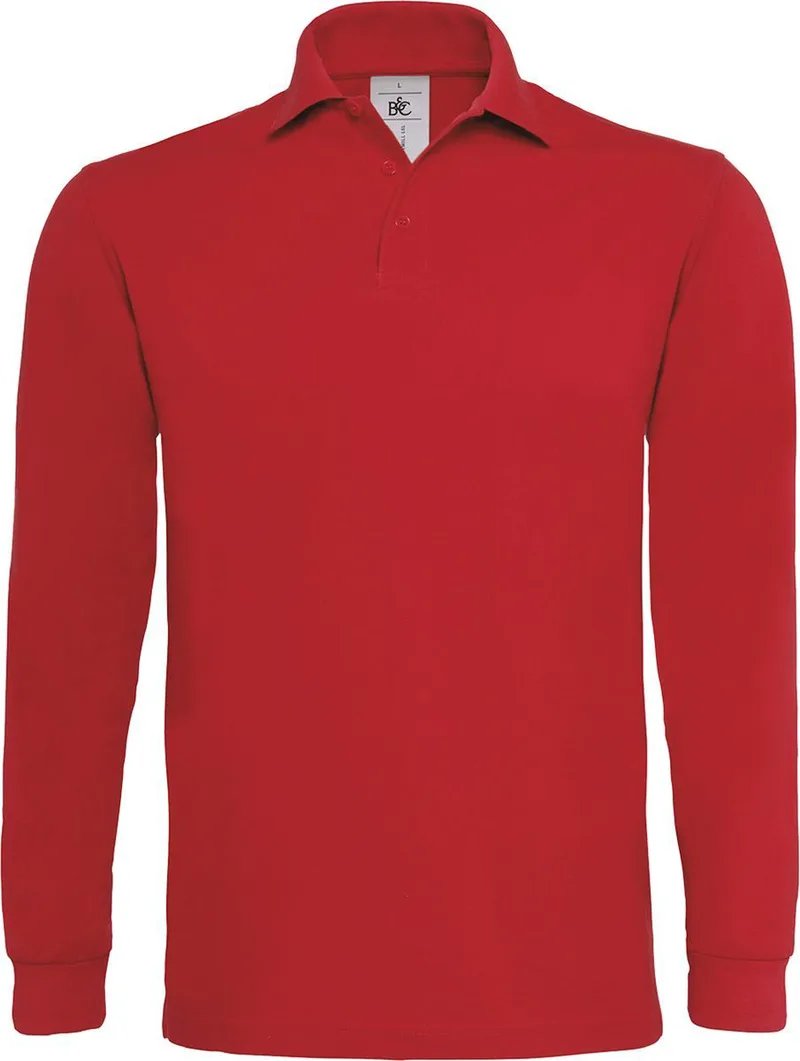 Heavymill Longsleeve Polo B & C HVYML LSL Red